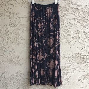 Tie Dye Maxi Skirt Long Full Ankle Length Stretchy